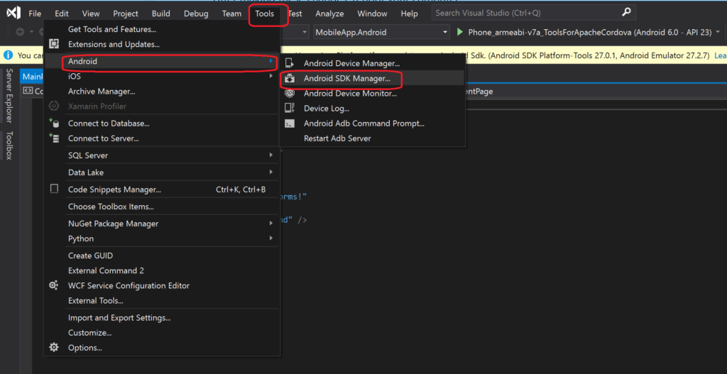 android studio sdk manager